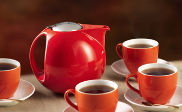 Vintage Zero Japan Red 16 Oz Ceramic Teapot
